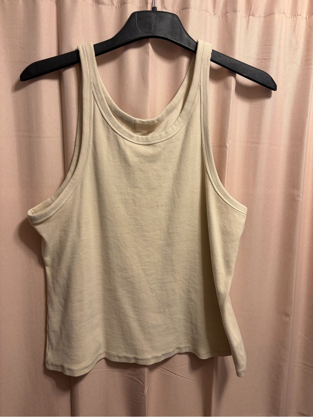 nuuds Cream Ribbed Tank Top